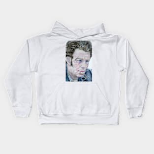 TOM WAITS watercolor portrait .2 Kids Hoodie